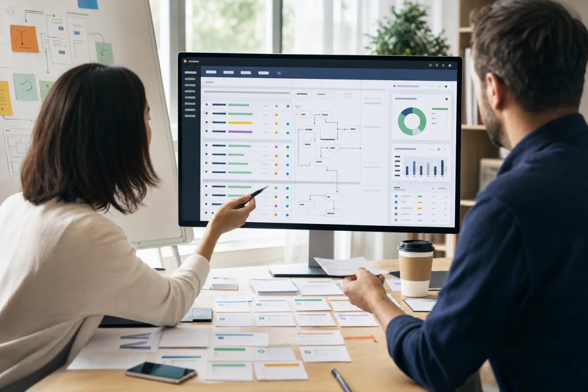Prozessworkshop für ein CRM- und ERP-Board mit Status und Automatisierungen