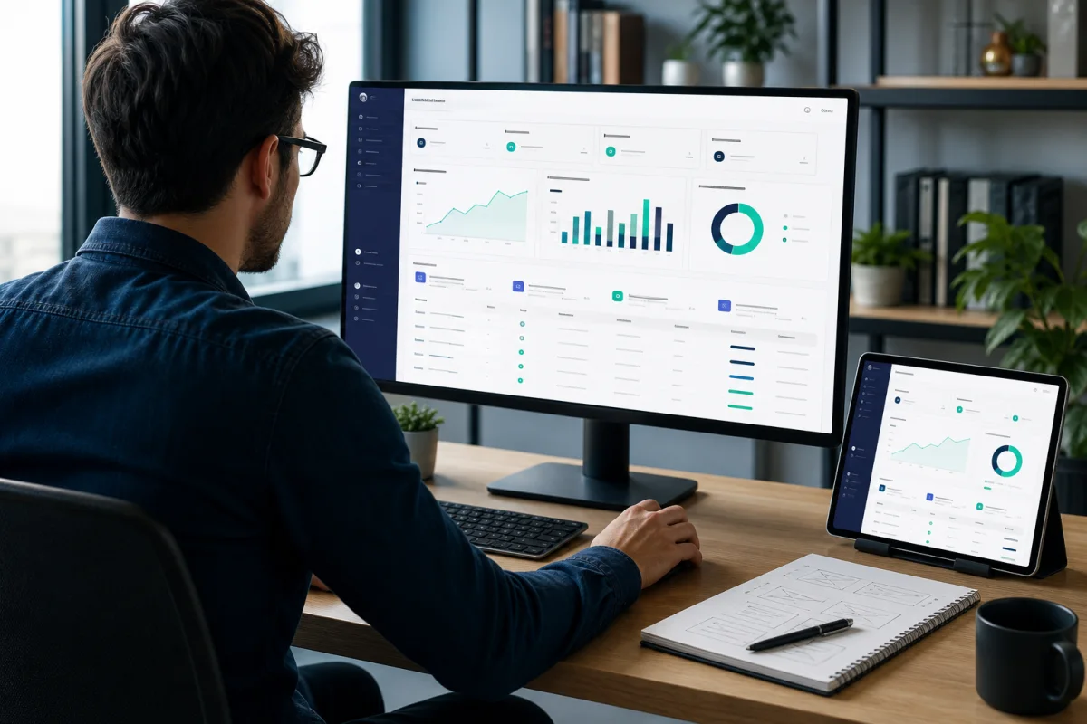Entwicklung einer responsiven Webanwendung mit Dashboard auf Monitor und Tablet