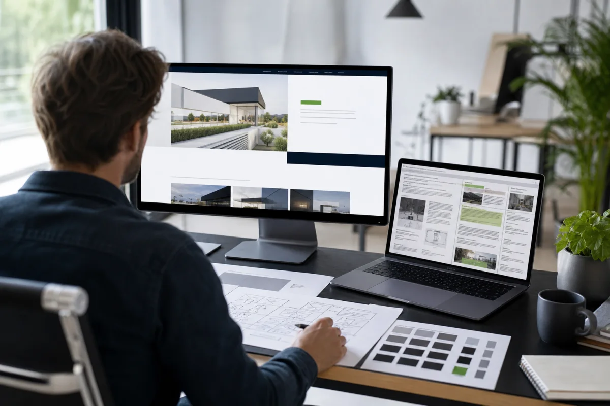 Vergleich eines erneuerten Website-Auftritts mit der vorherigen Darstellung